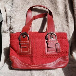 NWOT - Red Coach C Logo Women’s Satchel